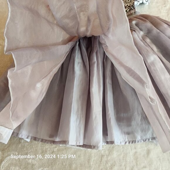 Angel &Rocket Embroidered Top Dress Full Lined Grey Skirt Size 3 Girls Buttons - Picture 4 of 12